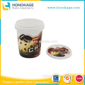 IML Logo Design PP Plastic Tubs and Lids for Ice Cream 500ml,Round Ice Cream Container,Plastic Cream Container.